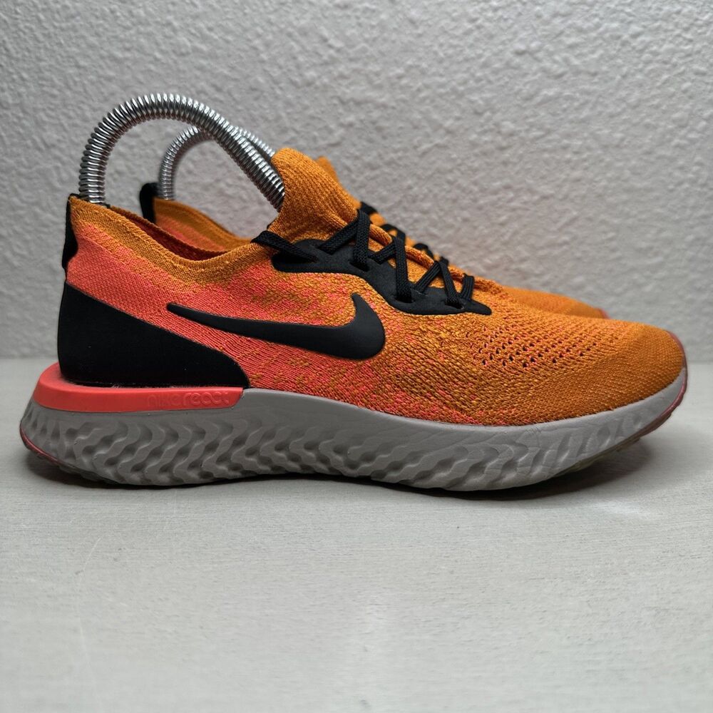 Nike Womens Epic React Flyknit AQ0070-800 Orange Running Shoes Sneakers Sz 6.5